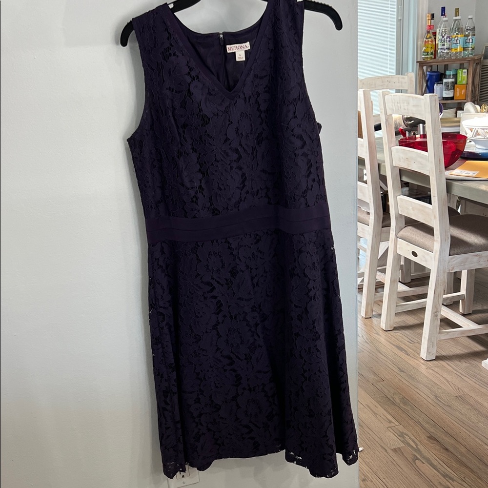 Merona Dark Purple Lace Midi Dress